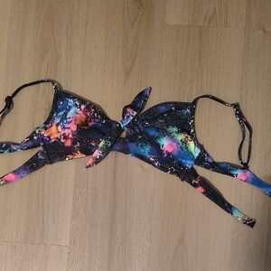 Colorful Women's Tie-Dye Galaxy Bikini Top